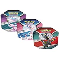 Pokémon TCG: V Heroes Tin - Espeon V, Umbreon V or Sylveon V (One at Random) | Card Game | Ages 6+ | 2 Players | 15 Minutes Playing Time, Multicolor (POK85015D6)