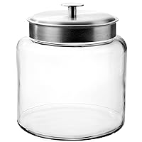 Anchor Hocking 1.5 Gallon Montana Glass Jar with Lid (2 piece, brushed metal, dishwasher safe)