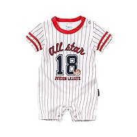 GORBAST Baby Boy Baseball Organic Romper Little Kids Jumpsuit Outfit Short Sleeve