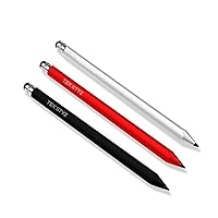 PRO Capacitive Resistive Stylus Universal 2 in 1 Compatible with Your Lenovo Tab M8 (HD) High Sensitivity & Precision Full Size 3 Pack! (Black Silver RED)