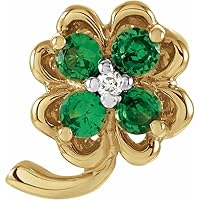 Tsavorite Garnet and Diamond Clover Pendant Necklacet Jewelry Gifts for Women