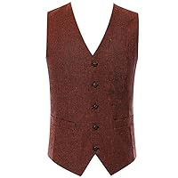 Mens 1 Piece 5 Button Vests Outerwear Fit Red Color