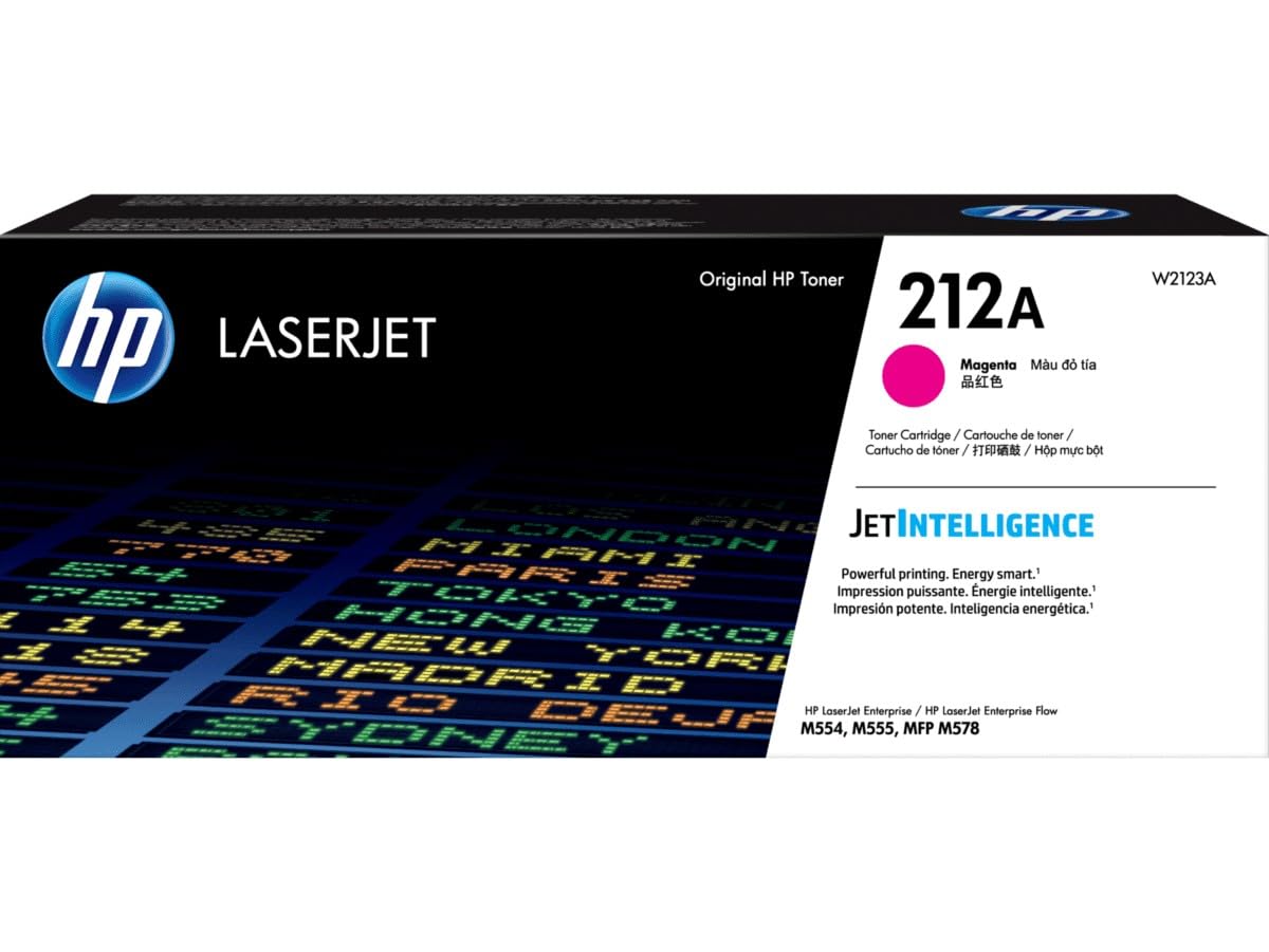 HP 212A Magenta Toner Cartridge | Works with HP Color LaserJet Enterprise M554, M555 Series, HP Color LaserJet Enterprise MFP M578 Series | W2123A