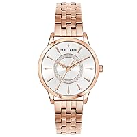 Ted Baker Fitzrovia Charm Stainless Steel Rose Gold Tone Bracelet Watch (Model: BKPFZF1279I)