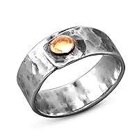 Men wedding Band, Handmade Unique Ring, Rustic Wedding Ring, Silver & Coppr Ring, Mens Gift, Adjustable Ring