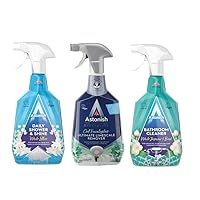 Astonish Sparkling Bathroom Bundle - Includes Daily Shower Shine Cleaning Spray (White Lilies Scent), Ultimate Limescale Remover (Cool Eucalyptus) & Streak Free Foaming Bathroom Cleaner (750ml each)