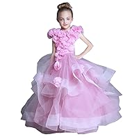 Kelaixiang Pink Formal Princess Ball Gown Flower Girls Dress