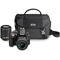 Nikon D3300 DX-format DSLR Kit w/ 18-55mm DX VR II & 55-200mm DX VR II Zoom Lenses and Case (Black)