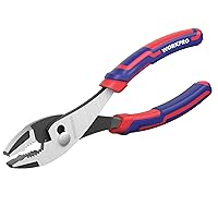 WORKPRO 6” Slip Joint Pliers Tool, Large Soft Grip,Rust Prevention Finish, 3-Zone Serrated Jaw Forged from High Carbon Steel for Maximum Grip