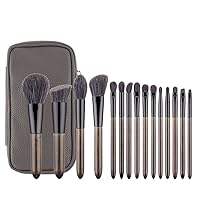 15Pcs Make Up Brushes Set with Bag Foundation Eyeshadow Blending Eyebrow Makeup Brush PU Leather