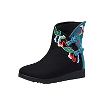 Women and Ladies The Cloud Embroidery Mid-Calf Boots Shoe