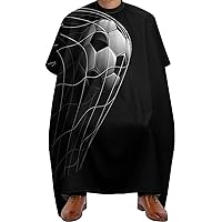 Soccer Ball on Black Hair Cutting Cape for Adult Professional Barber Cape Waterproof Haircut Apron Hairdressing Accessories