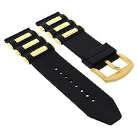 Ewatchparts 26MM SILICONE RUBBER DIVER BAND STRAP COMPATIBLE WITH INVICTA 6608 4342 7427 12965 GOLD