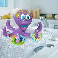 Nuby Floating Purple Octopus with 3 Hoopla Rings Interactive Bath Toy (Pack of 12)
