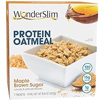 WonderSlim Instant Protein Oatmeal, Maple Brown Sugar, Gluten Free, Low Carb, Low Sugar (7ct)