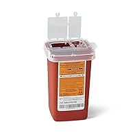 Medline Phlebotomy Sharps Container - Biohazard Needle Disposal Solution, 1 Quart - Safe, Efficient, and Convenient for Medical Professionals