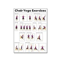ESyem Posters Posters Chair Yoga Practice Poster for Seniors Yoga Room Poster Canvas Painting Posters And Prints Wall Art Pictures for Living Room Bedroom Decor 8x10inch(20x26cm) Unframe-style