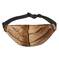 Withered Leaves Printed Fanny Pack Belt Bag Waist Bag With 3-Zipper Pockets Adjustable Crossbody For Sports Running Travel