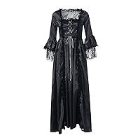 Women's 's Winter Dresses Vintage Retro Gothic Long Sleeve Hooded Dress Gown Dresses Maxi Dress