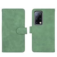 Flip Case Cover Wallet Case for Huawei Mate X2, PU Leather Wallet Case with Credit Card Holder Wrist Strap Shockproof Protective Cover for Huawei Mate X2 Phone Back Cover (Color : Green)