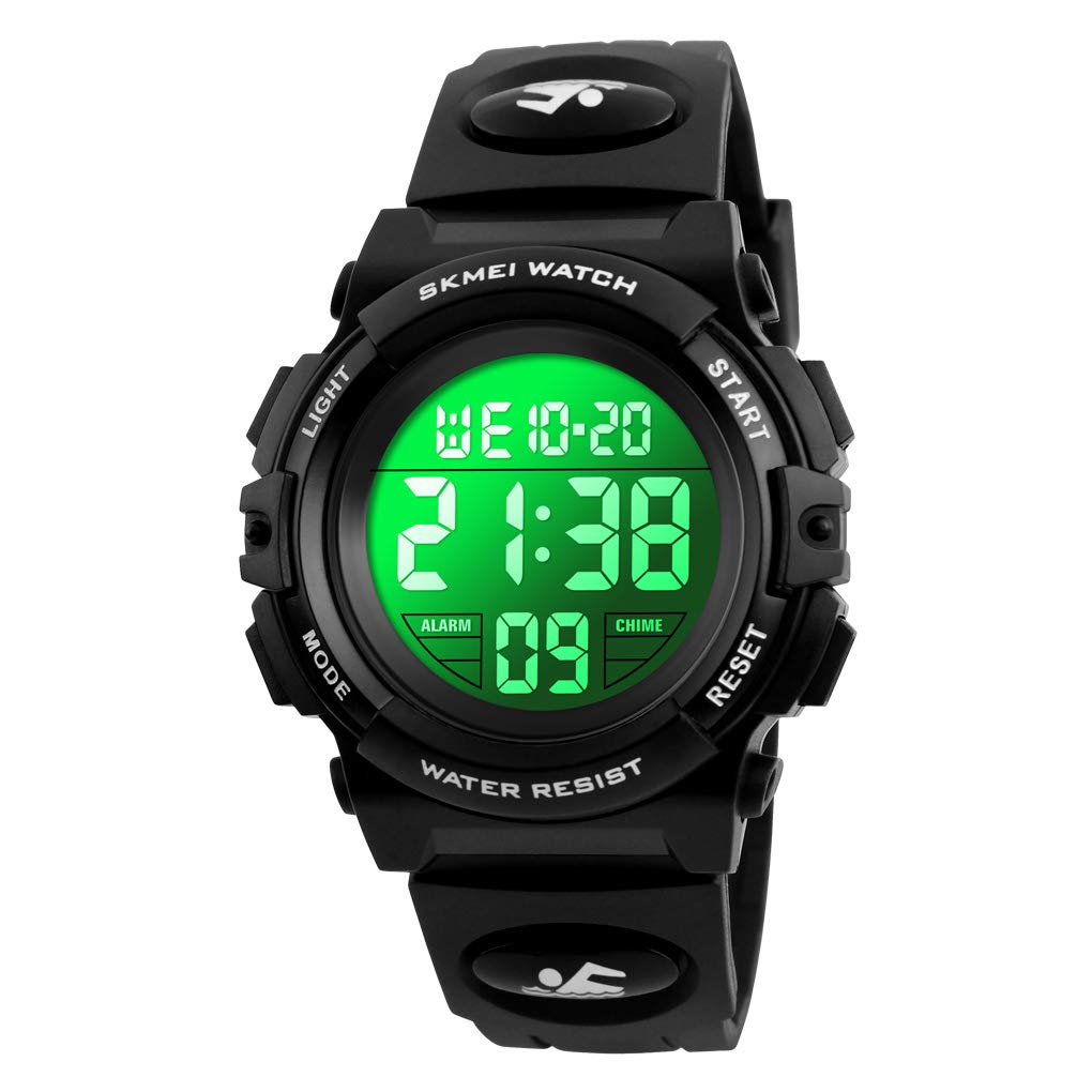 FIZILI Boys Watch Digital Sports Waterproof Outdoor Kids Watches Alarm Clock 12/24 H Stopwatch Calendar 3-15 Year Old Boys Girls Wristwatch