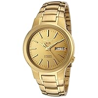 Seiko SNKA10K1 Men's 5 Watch, Automatic Winding, Gold Dial, Overseas Model, gold, Bracelet Type