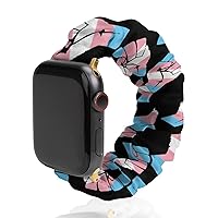 Raised Fist Transgender Flag Watch Band Compitable with Apple Watch Elastic Strap Sport Wristbands for Women Men