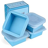 2 Cup Silicone Freezer Trays with Lid 4 Pack Silicone Freezer Molds soup freezer containers Make 4 Perfect Soups, Broths, Stews, Sauces, Curries