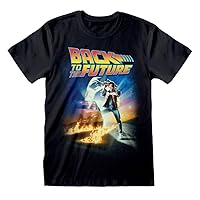 Back To The Future Men's Movie Poster Black T-Shirt: Large