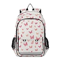 ALAZA Watercolor Pink Butterfly Laptop Backpack Purse for Women Men Travel Bag Casual Daypack with Compartment & Multiple Pockets