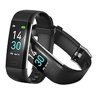 S5 Fitness Tracker Watch, Activity Tracker with Heart Rate, IP68 Waterproof Smart Fitness Band with Step Counter, Sleep Monitor, Sedentary Reminder, Calorie Counter, and Notification Reminder(Black)