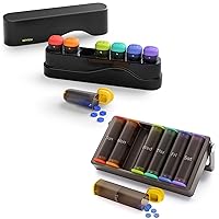 Weekly Pill Organizer 1 Time a Day(Black) and Weekly Pill Box 2 Times a Day(Brown)