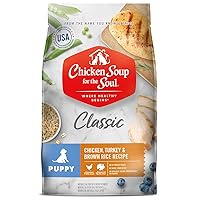 Chicken Soup for the Soul Pet Food - Puppy, Chicken, Turkey and Brown Rice Recipe, 4.5 lb. Bag Soy Free, Corn Free, Wheat Free, Dry Dog Food Made with Real Ingredients