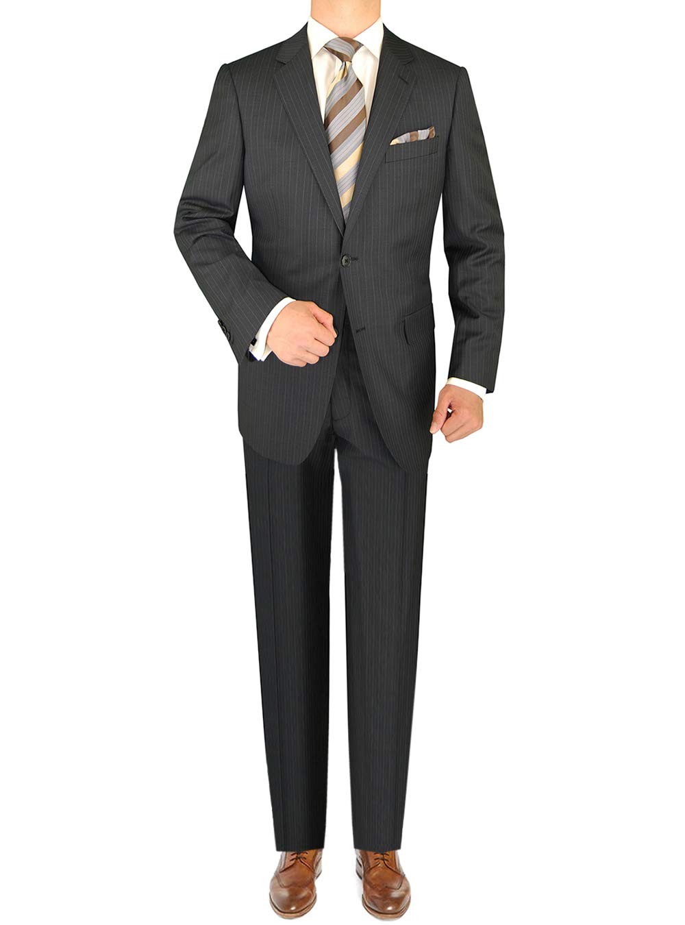 Buy LN LUCIANO NATAZZI Italian Men's Suit 160'S Cashmere Wool 2 Button ...