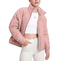 Flygo Womens Oversized Puffer Jacket Lightweight Quilted Jackets Zip Up Warm Padded Coat