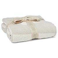 Barefoot Dreams CozyChic Cuddle Receiving Blanket, Cream-Stone, 30