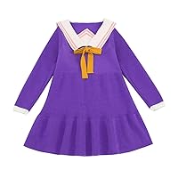 FKKFYY Turn Collar Sweater Dresses for Girls Size 12 Months to 6 Years Old