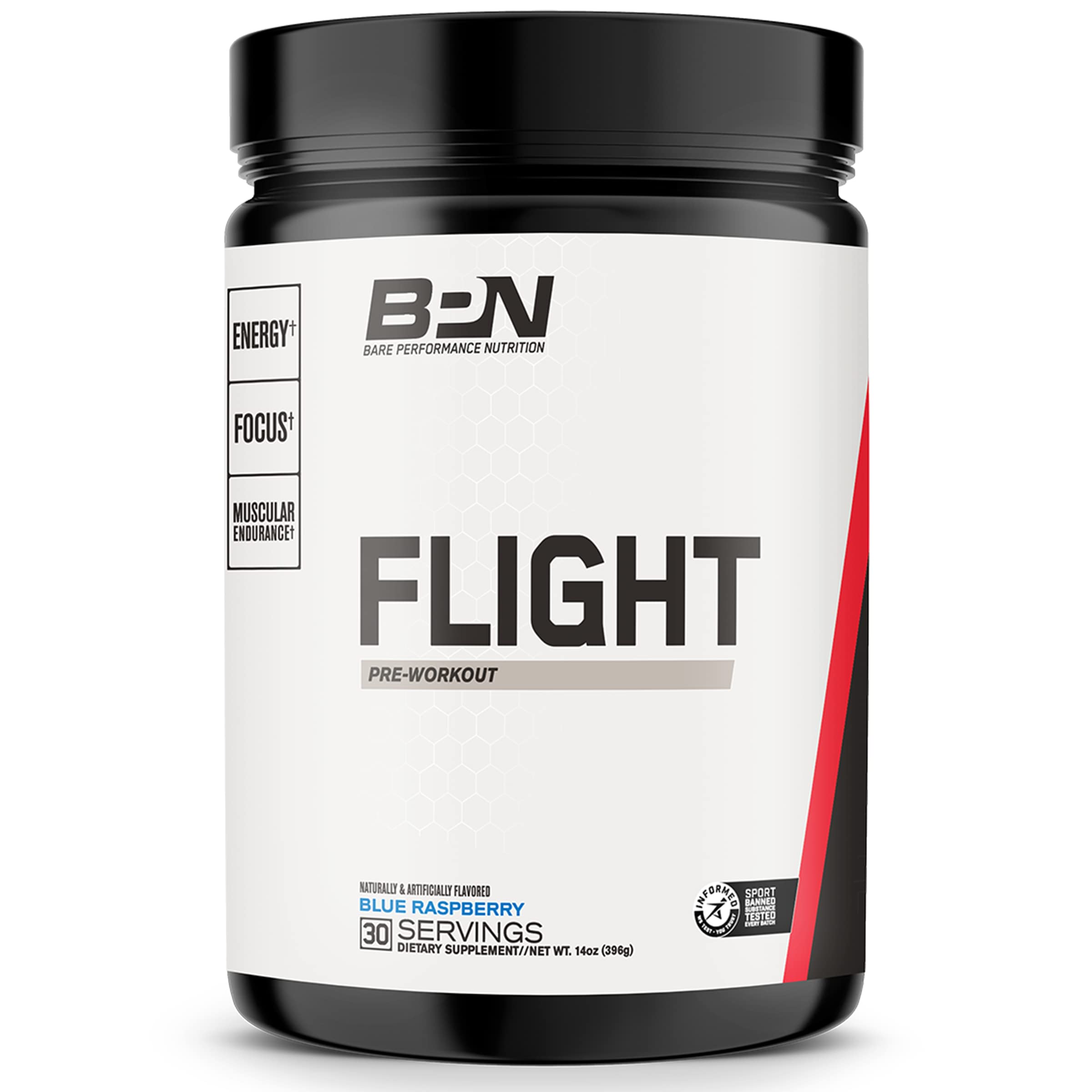 BARE PERFORMANCE NUTRITION, BPN Creatine Monohydrate (Unflavored) & Flight Pre Workout (Blue Raspberry) Bundle
