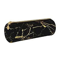Canvas Simple Black Gold Marble Makeup Bag Cosmetic Holder Bag Office Storage Pouch