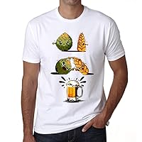 Men's Graphic T-Shirt Design Fusion Beer Eco-Friendly Limited Edition Short Sleeve Tee-Shirt Vintage Birthday Gift Novelty White L