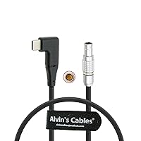 Alvin’s Cables Right Angle PD USB-C Type-C to 2 Pin Male Power Cable Fast Charging Cable for DJI Ronin| Tilta| Teradek| SmallHD| Z-CAM Cameras Monitor 45CM/17.7 inches