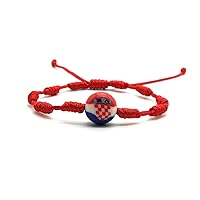 Adjustable Croatian Flag Charm Bracelet Croatia National Team Sports Soccer Football Patriotic Gift