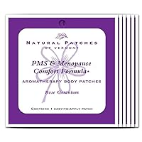 Natural Patches Of Vermont Rose Geranium PMS & Menopause Essential Oil Body Patches, Single Patch Pouch (Pack of 6)