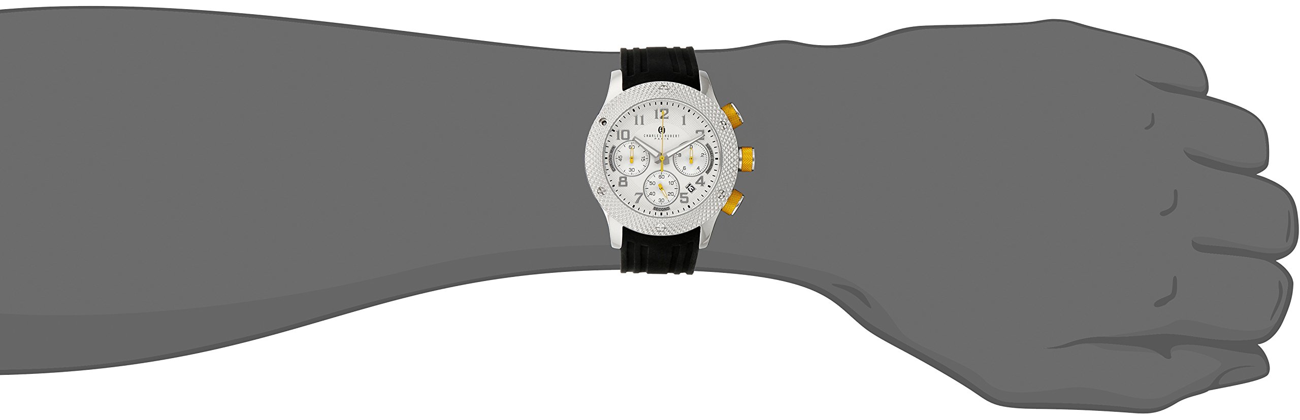 CHARLES-HUBERT PARIS Men's 3979-A Premium Collection Analog Display Japanese Quartz Black Watch