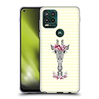 Head Case Designs Officially Licensed Monika Strigel Yellow Flower Giraffe and Stripes Soft Gel Case Compatible with Motorola Moto G Stylus 5G 2021