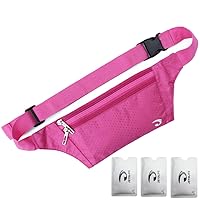 Naoki Outdoor Sports Running & Jogging & Travel Waterproof Utralthin Waist Pack/Bag Runner Belt (Rosered)