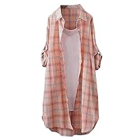 XJYIOEWT Cleavage Tops for Women Women's Striped Long Sleeve Shirt Cardigan Loose Shirt Thin Jacket T Shirt Top Long Sl