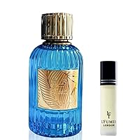 Paris Corner Qissa Blue Perfume EDP 3.4Fl Oz with 8ml L'Fumes Roll-On Layering Perfume Oil UNISEX - EDP and Oil Combo