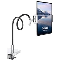 Lamicall Gooseneck Tablet Holder, Tablet Mount : Flexible Arm Clip Tablet Stand for Bed, Tablet Desk Mount, Compatible with iPad Pro 11