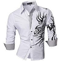 jeansian Men's Slim Fit Long Sleeves Casual Fashion Shirts 2028
